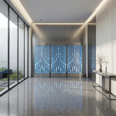 Water Walls Modern Partition LED Water Wall Illuminated Wall