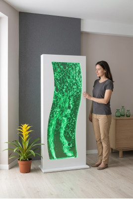 Water column, water wall, waterfall, LED partition, luxury design, furnishings, metal
