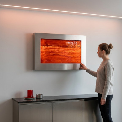 LED Water Wall Designer Water Column Waterfall Picture Frame 90x60