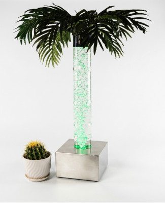 LED Design Bubbling Water Column 60cm Water Column Illuminated Table Palm Plant