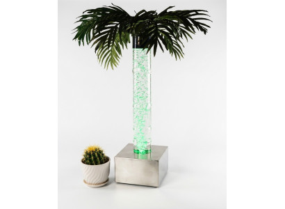 LED Design Bubbling Water Column 60cm Water Column Illuminated Table Palm Plant