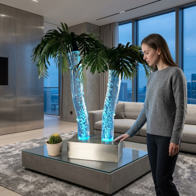 LED water columns palm artificial plant plant water columns columns