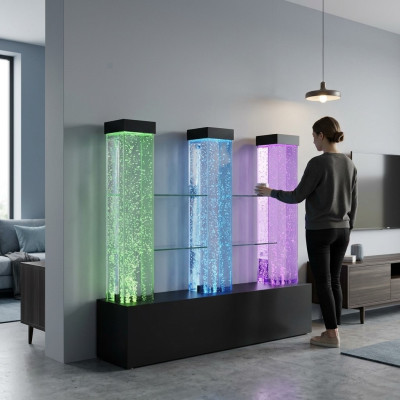 Water Wall Column Partition Shelf Display Cabinet Water Walls LED