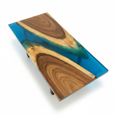 Luxury Furniture Dining Table River Solid Wood Epoxy Resin River Table