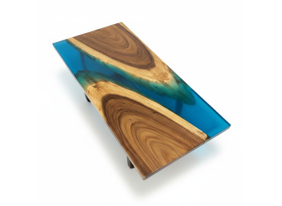 Luxury Furniture Dining Table River Solid Wood Epoxy Resin River Table