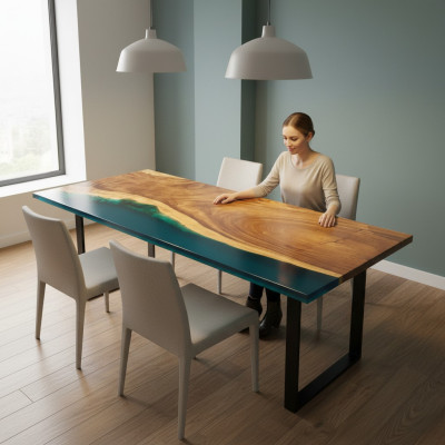 Dining table River Table Real Wood River table 241x100 Massive Tables
