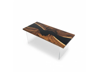 Epoxy Resin Dining Table Real Wood Solid Furniture Waterfall Epoxy Table