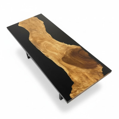Table Epoxy Resin Dining Table Real Wood Solid Furniture Waterfall Epoxy
