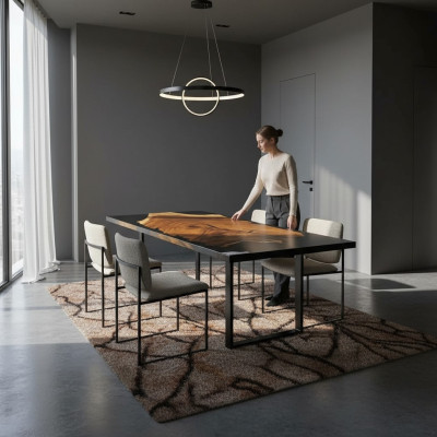 Epoxy Resin Dining Table River Table Solid Wood Tables 160x81 River Table New