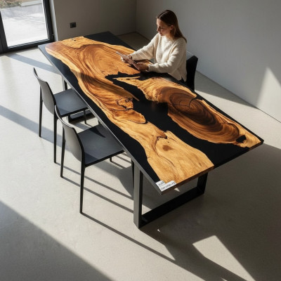 Conference Table Dining Table River Solid Wood 262x101 Epoxy Resin Tables