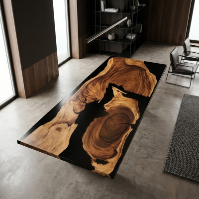 Conference Table Dining Table River Solid Wood 262x101 Epoxy Resin Tables
