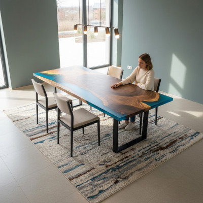 Dining Table River Table Solid Tables 221x101 River Table Epoxy Resin Sea