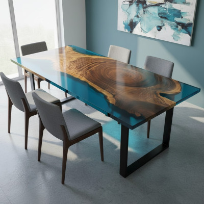 Dining Table River Table Solid Tables 221x101 River Table Epoxy Resin Sea