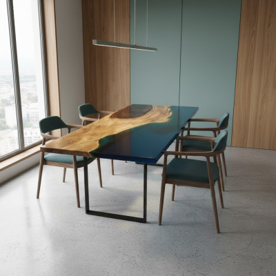 Dining table Sea Water River Real Wood River Table 181x81cm Tables