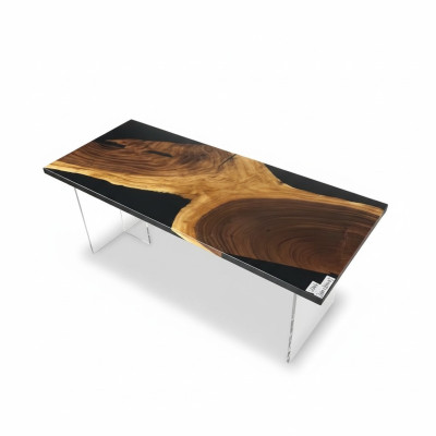 Dining table, epoxy resin, solid wood tables, 201x81 cm, river table, real wood