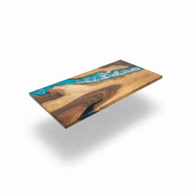 Dining Table River Table Solid Wood Tables 160x81 River Table Sea Waterfall