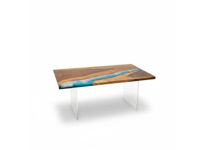Dining Table River Table Real Wood Solid Epoxy Resin Tables 161x81 New