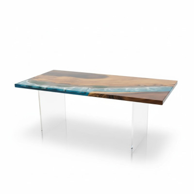 Ocean table epoxy resin design tables luxury wooden dining room furniture