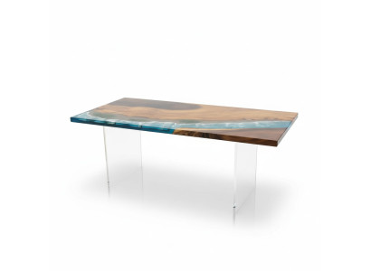 Ocean table epoxy resin design tables luxury wooden dining room furniture
