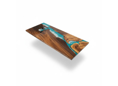 Epoxy Resin River Table Real Solid Wood Blue Water Tables Epoxy