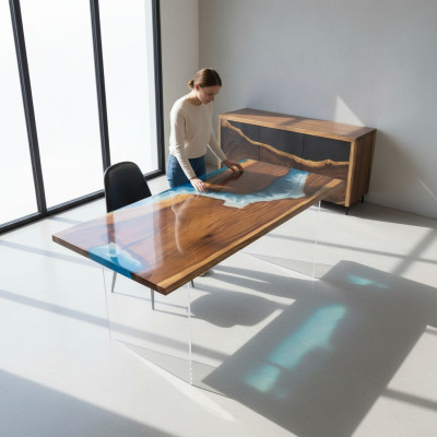 Tables Dining Table Design Table Modern Ocean River Decor Furniture 181x81 Epoxy