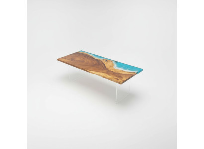 Table Dining table Tables Resin Epoxy Solid Design Furniture 221x91 Real