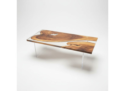 Dining table epoxy resin real wood solid furniture waterfall epoxy table