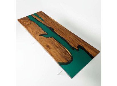 Epoxy resin dining table real wood solid furniture waterfall deco epoxy table