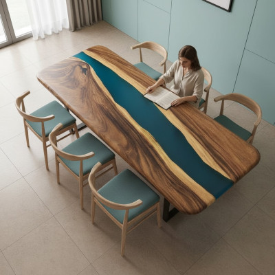Dining table design modern tables sea ocean river furniture 200x80