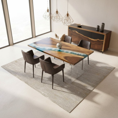 Tables Dining Table Design Table Modern Sea River Furniture 161x81 Epoxy