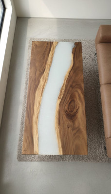 Epoxy resin dining table real wood decor solid furniture waterfall epoxy table