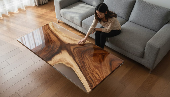 Dining Table Sea Water River Real Wood River Table 180x80 Tables Epoxy Resin New