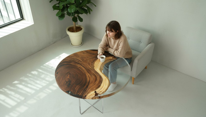 Round dining table epoxy resin tables meeting table conference table