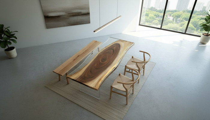 Dining table Sea Water River Real Wood River Table 220x90 Tables