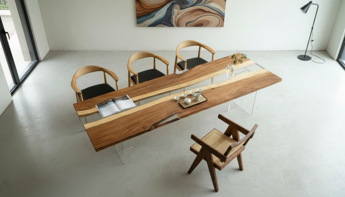 Dining Table River Table Solid Tables 220x80 River Table Sea Waterfall
