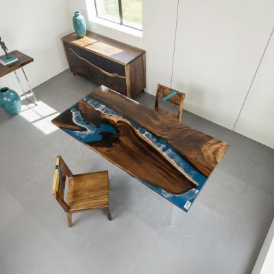 Dining Table River Table Wooden Table River Table 180x90 Solid Tables