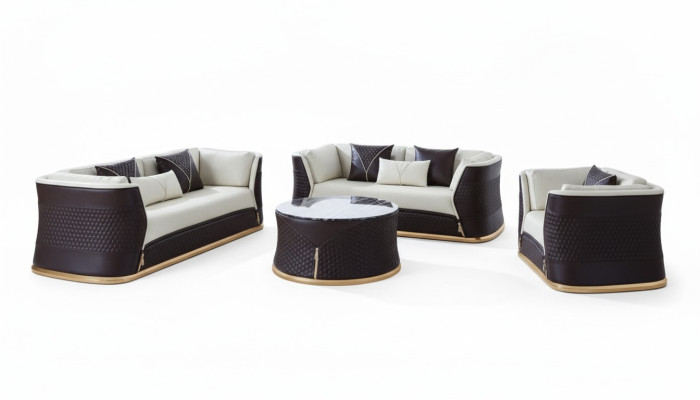 3-2-1 seater set with coffee table, 2x side tables, living room suite, sofa couch, 6-piece set.