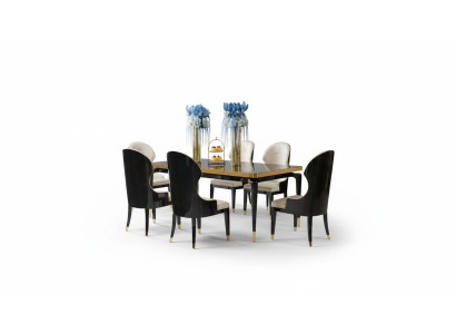 Complete dining room set table 6x armchair chairs luxury dining group