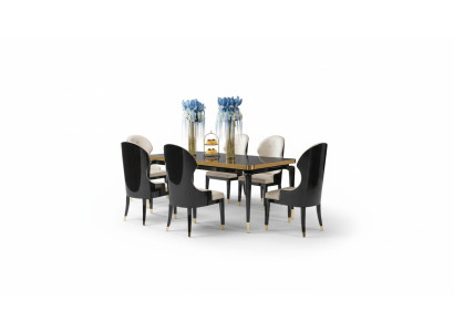 Design dining room chair set metal tables armchair 4x chairs table ensemble 4-piece set.