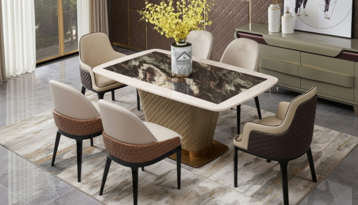 Complete dining room set table 4x armchairs luxury dining set
