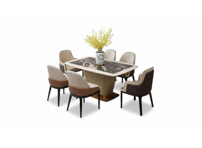 Complete dining room set table 4x armchairs luxury dining set