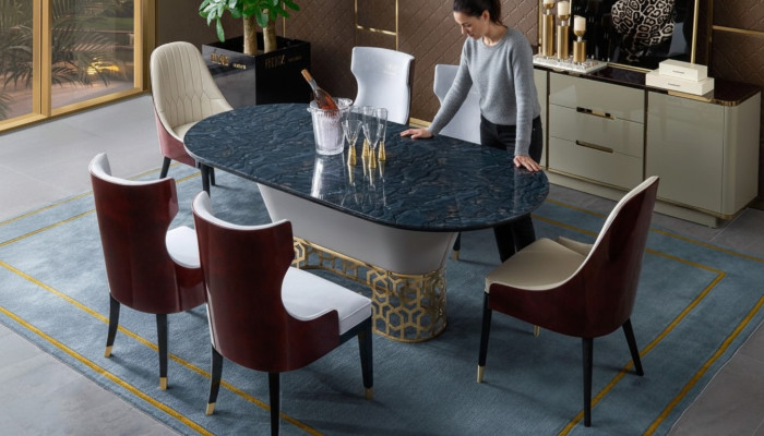 Complete set dining table 4x chairs dining room set dining group wood table tables
