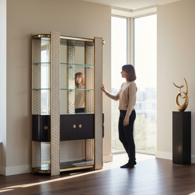 Designer display cabinet, wooden cabinet, cabinets, living room shelves, office shelves, glass cabinet