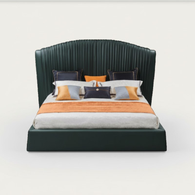 Bed Pillow Design Luxury Double Beds Beige 180x200 Bedroom Leather Hotel
