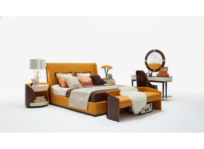Bedroom 7-piece set luxury furniture bed stool mirror nightstand bed frames