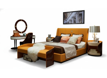 Bed, nightstand, stool 4-piece bedroom set modern design luxury beds new