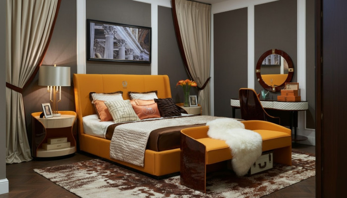 Luxury bedroom double bed 180x200cm leather new hotel beds