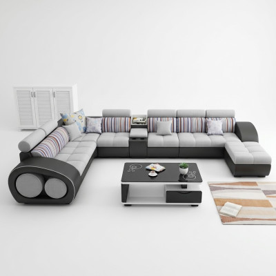Designer sofa couch corner sofa with stool set upholstery living landscape L-shape