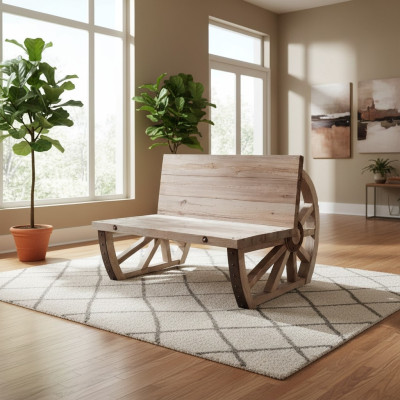 Garden bench wood park bench solid seat garden outdoor furniture 2-seater benches new