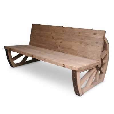 Garden bench wood park bench solid bench garden garden furniture 3-seater wheel furniture